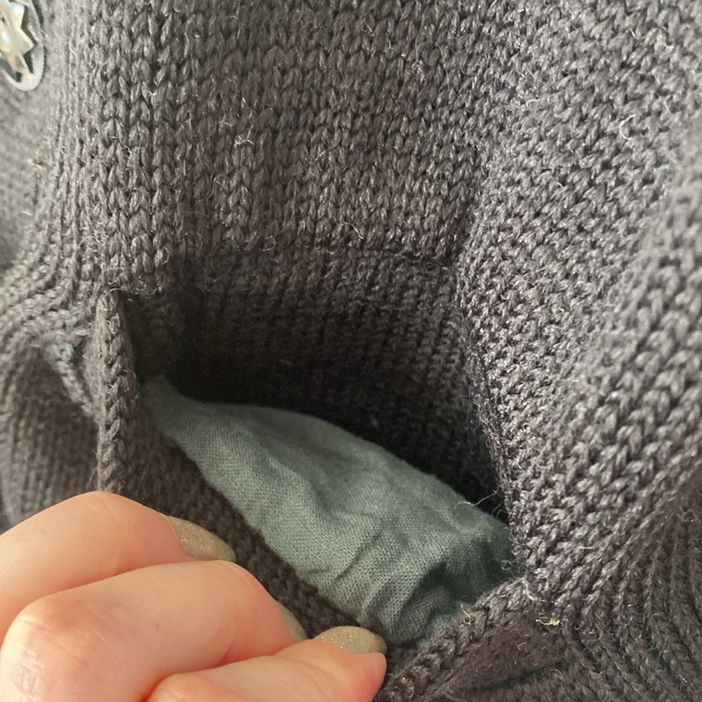 Vintage 1930s 1940s Black Wool Cardigan M - Picture 9 of 13